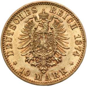 Germany, Kingdom of Prussia, Wilhelm I, 10 Mark Hannover 1874 B