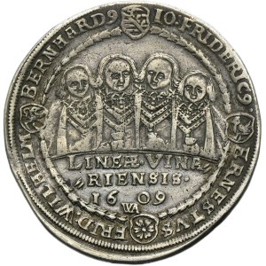 Germany, Duchy of Saxe-Weimar, Johann Ernst and His Seven Brothers, Thaler Saalfeld 1609