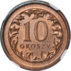 PRÓBA BRĄZ, 10 groszy 2006 - NGC MS63