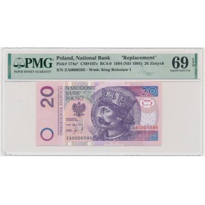 20 złotych 1994 - ZA 0006595 - PMG 69 EPQ - seria zastępcza TDLR