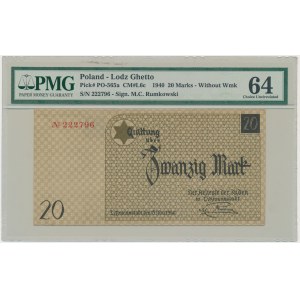 20 Mark 1940 - no. 1 without watermark - PMG 64