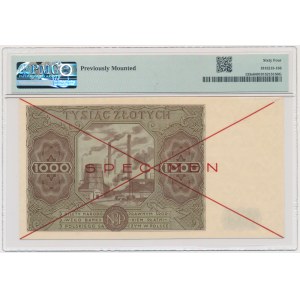1.000 złotych 1947 - SPECIMEN - A 1234567 - PMG 64