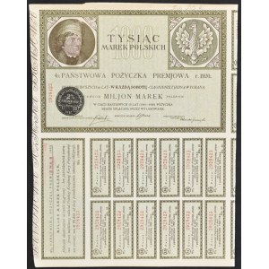 4 % Emprunt d'État à taux bonifié 1920, obligation 1 000 mkp