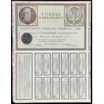 4% Państwowa Pożyczka Premiowa 1920, obligacja 1.000 mkp - zestaw 4 szt.