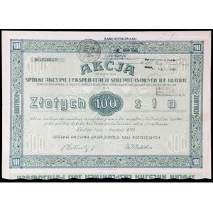 Spółka Akcyjna Eksploatacji Soli Potasowych, 100 zł 1929