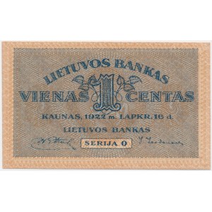 Lituanie, 1 cent 1922