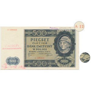 500 Gold 1940 - A 12... - Stamped London Counterfeit - RARE.