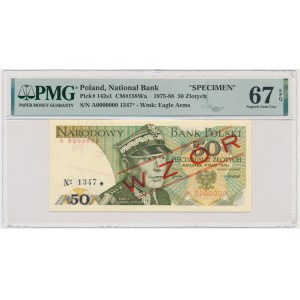 50 złotych 1975 - WZÓR - A 0000000 - No.1347 - PMG 67 EPQ