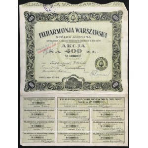 Warsaw Philharmonic S.A., PLN 400 1930