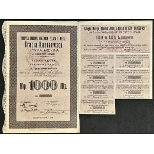 Fabryka Maszyn, Odlewni Żelaza i Metali Bracia Kanczewscy S.A., 1.000 mkp 1921