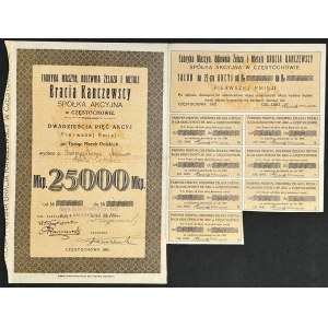 Machinery Factory, Iron and Metal Foundry Kanczewski Brothers S.A., 25 x 1,000 mkp 1921