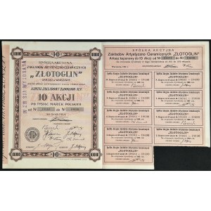 Joint Stock Company of Artistic and Ceramic Works Zlotoglin, 10 x 1,000 mkp