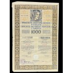 Towarzystwo Kredytowe Ziemskie w Warszawie, obligation hypothécaire à 6 % 1929, 1 000 francs français - ensemble de 6.