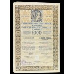 Towarzystwo Kredytowe Ziemskie w Warszawie, obligation hypothécaire à 6 % 1929, 1 000 francs français - ensemble de 6.