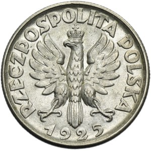 Kobieta i kłosy, 2 złote Filadelfia 1925 - bez kropki po dacie