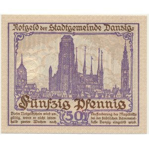 Danzig, 50 Pfennig 1919 - purple -