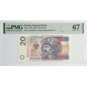 20 Gold 2012 - AA - PMG 67 EPQ