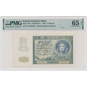 5 oro 1941 - AE - PMG 65 EPQ