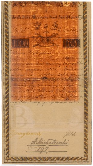 1.000 złoty 1794 - A - full watermark [J HONIG & Z]OONEN - RARE