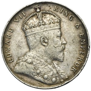 Straits Settlements, Edward VII, 1 Dollar Birmingham 1907 H