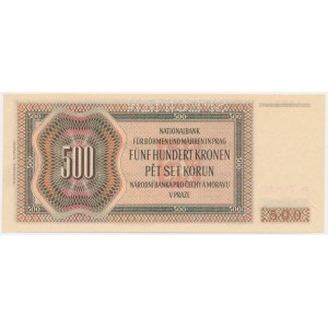Boemia e Moravia, 500 corone 1942 - Ba - 2a emissione - MODELLO -.