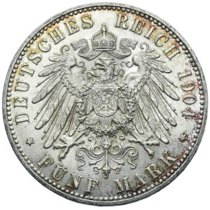 Germant, Kingdom of Prussia, Wilhelm II, 5 Mark Berlin 1904 A