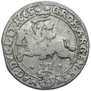 John II Casimir, 6 Groschen Vilnius 1665 TLB - IOAN CASI