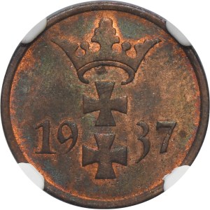 Free City of Danzig, 1 pfennig 1937 - NGC MS63 BN