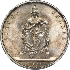 Germany, Kingdom of Prussia, Wilhelm I, Siegesthaler Berlin 1871 A - NGC MS63
