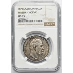 Germany, Kingdom of Prussia, Wilhelm I, Siegesthaler Berlin 1871 A - NGC MS63