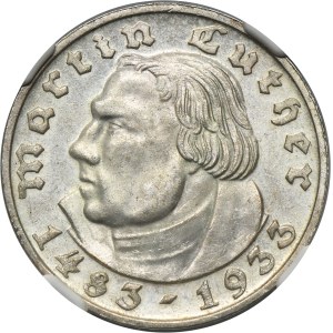 Germany, Weimar Republic, 2 Mark Munich 1933 D - NGC MS63
