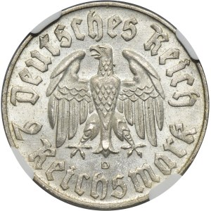Germany, Weimar Republic, 2 Mark Munich 1933 D - NGC MS63
