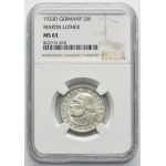 Germany, Weimar Republic, 2 Mark Munich 1933 D - NGC MS63