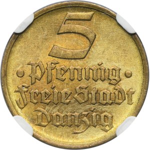 Free City of Danzig, 5 pfennig 1932 - NGC MS63