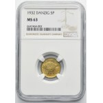 Free City of Danzig, 5 pfennig 1932 - NGC MS63