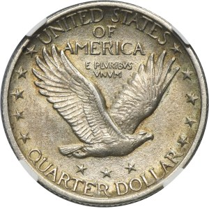 USA, 1/4 Dollar Philadelphia 1925 - Standing Liberty - NGC AU DETAILS