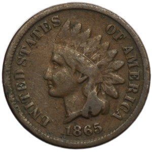 USA, 1 cent Philadelphia 1865 - Indiánska hlava