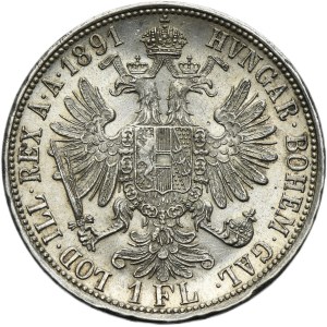 Austria, Francesco Giuseppe I, 1 Floren Vienna 1891