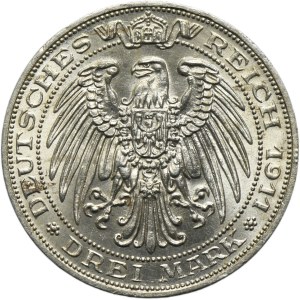 Germany, Kingdom of Prussia, Wilhelm II, 3 Mark Berlin 1911 A