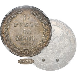1 1/2 rouble = 10 zloty Petersburg 1837 НГ - NGC AU50