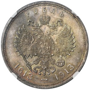 Russia, Nicholas II, Rubel Petersburg 1913 B•C Romanov Dynasty - NGC MS63
