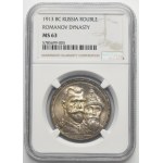 Russia, Nicholas II, Rubel Petersburg 1913 B•C Romanov Dynasty - NGC MS63