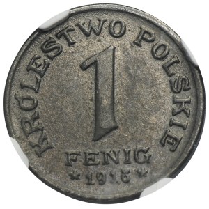 Polish Kingdom, 1 pfennig 1918 - NGC MS62