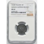 Polish Kingdom, 10 pfennig 1918 - NGC MS62