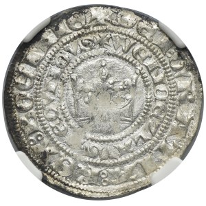 Czechy, Wacław II, Grosz praski Kutná Hora - NGC MS62