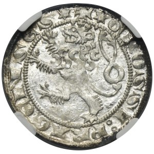 Czechy, Wacław II, Grosz praski Kutná Hora - NGC MS62