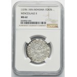 Czechy, Wacław II, Grosz praski Kutná Hora - NGC MS62