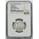 John II Casimir, 6 Groschen Bromberg 1663 AT - NGC AU DETAILS