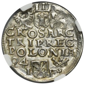 Sigismund III Vasa, 3 Groschen Posen 1594 - NGC UNC DETAILS