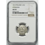 Sigismund I the Old, 1/2 Groschen Vilnius 1513 - NGC AU55